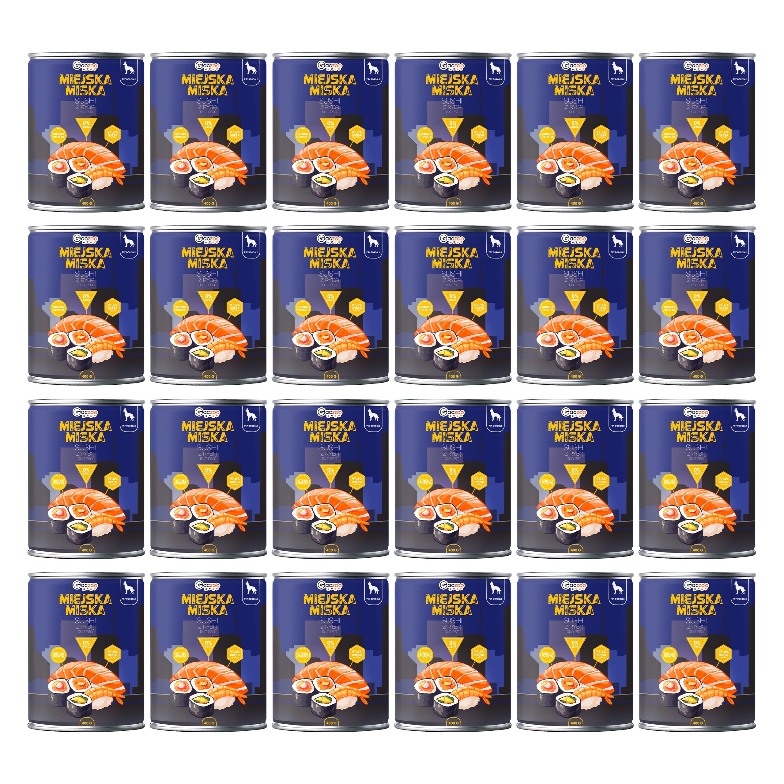 Levně Gaczoo Městská miska bezobilná krmivo pro psy Sushi s rybou 24 x 400 g
