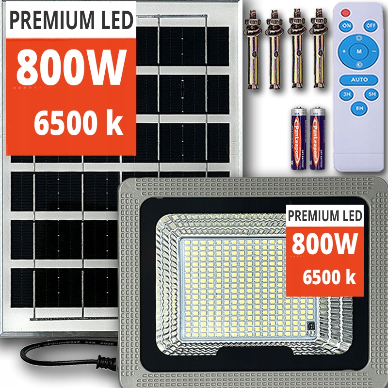Mocna Duża Lampa Solarna Led Uliczna Ogrodowa Pilot Halogen Solarny premium