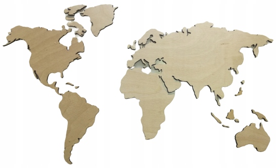 

Mapa Świata Dekoracja Na Ścianę Sklejka 170X100 cm