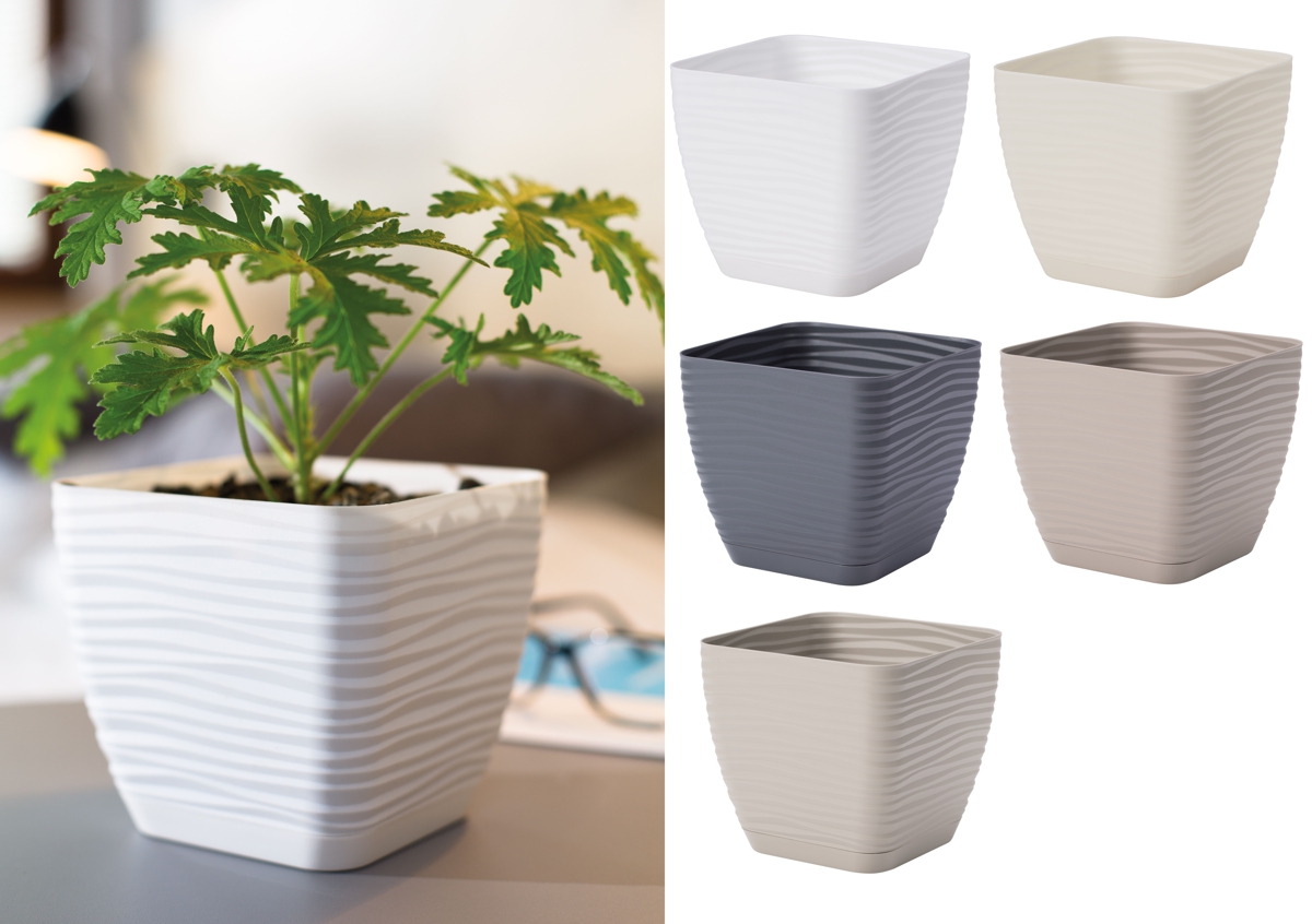 

Doniczka Kwadrat Sahara petit 11 z podstawkiem 8