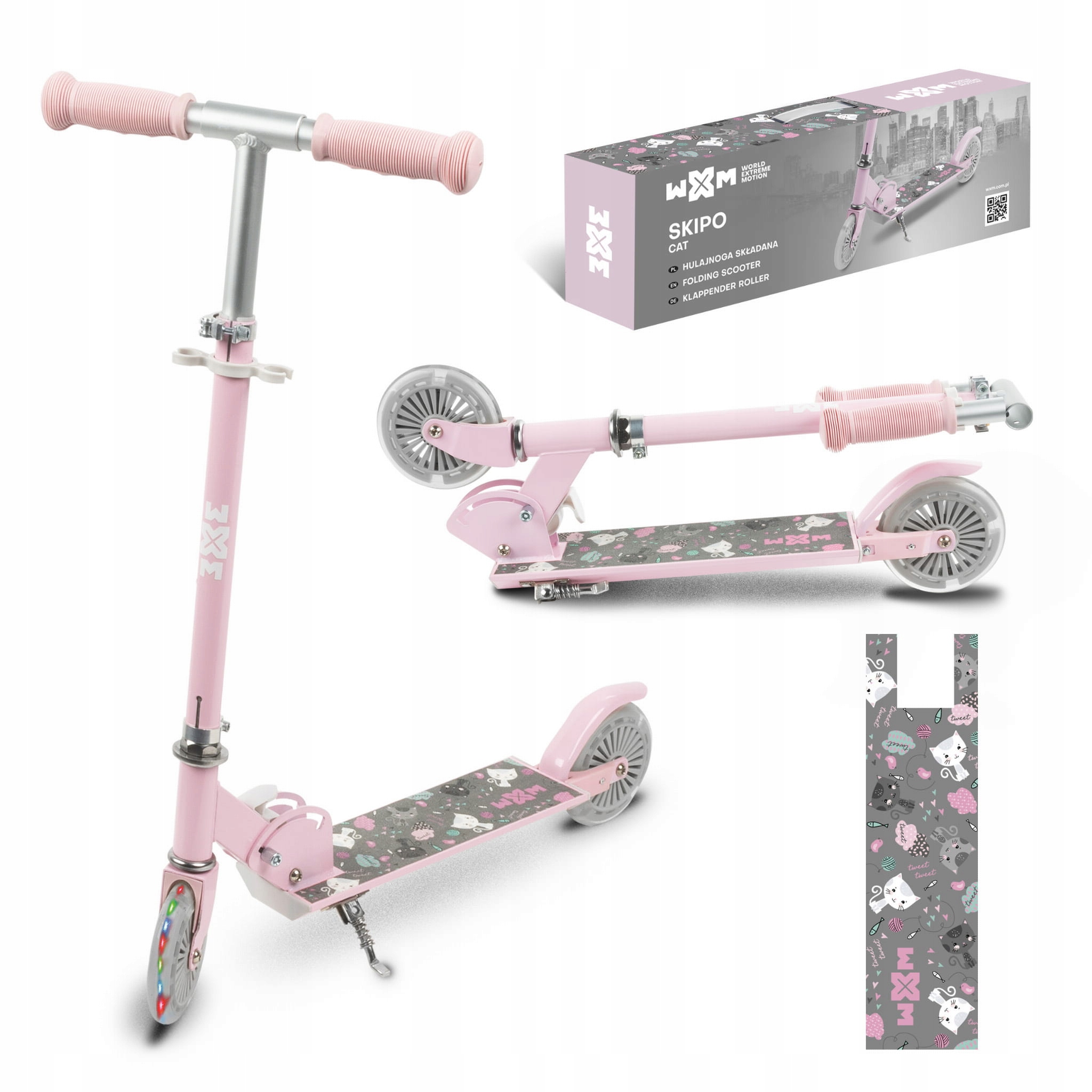 Hulajnoga składana Wxm Skipo Cat koła Led 120 mm do 50 kg 3+