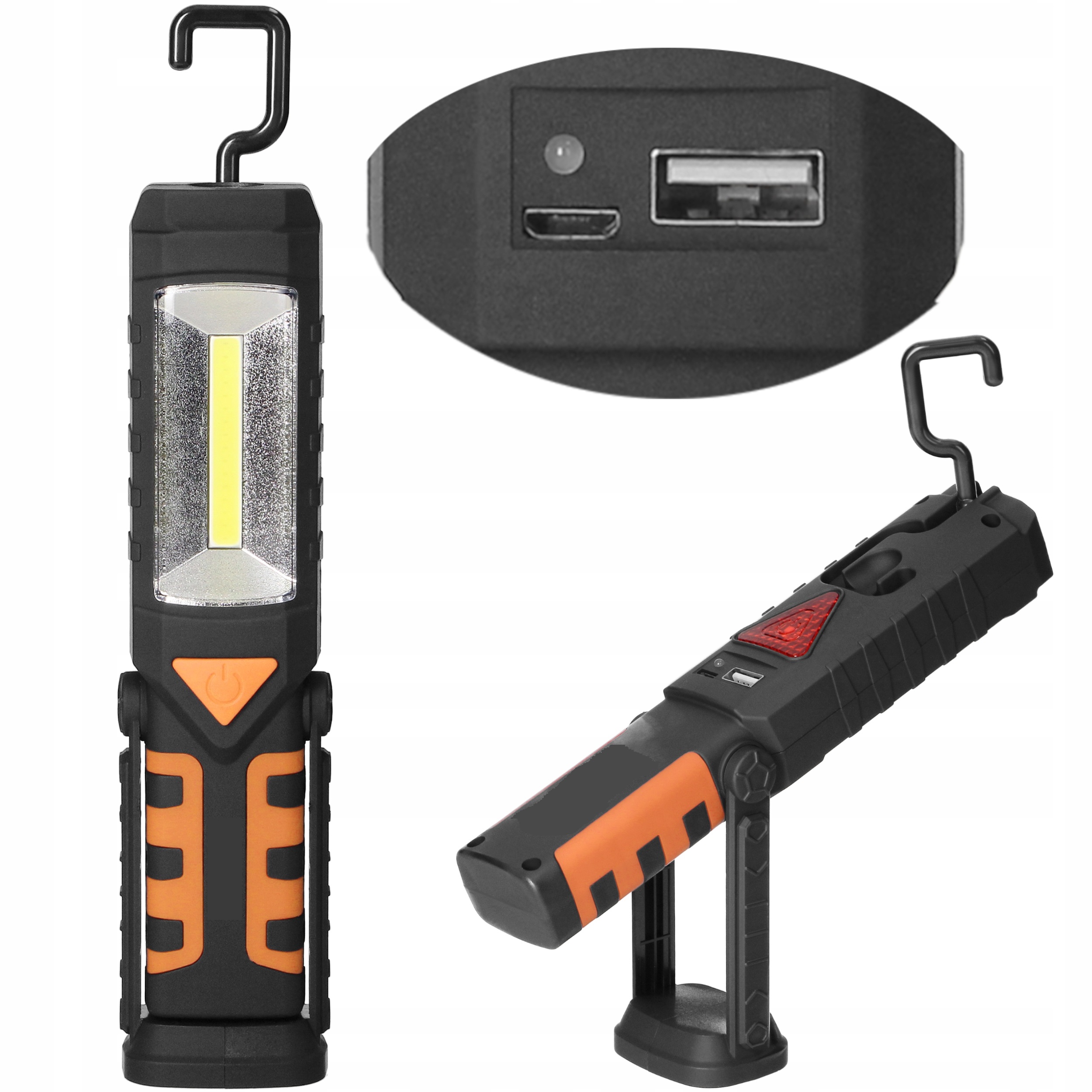 LATARKA LED AKUMULATOROWA 3w1 HAK + MAGNES + USB