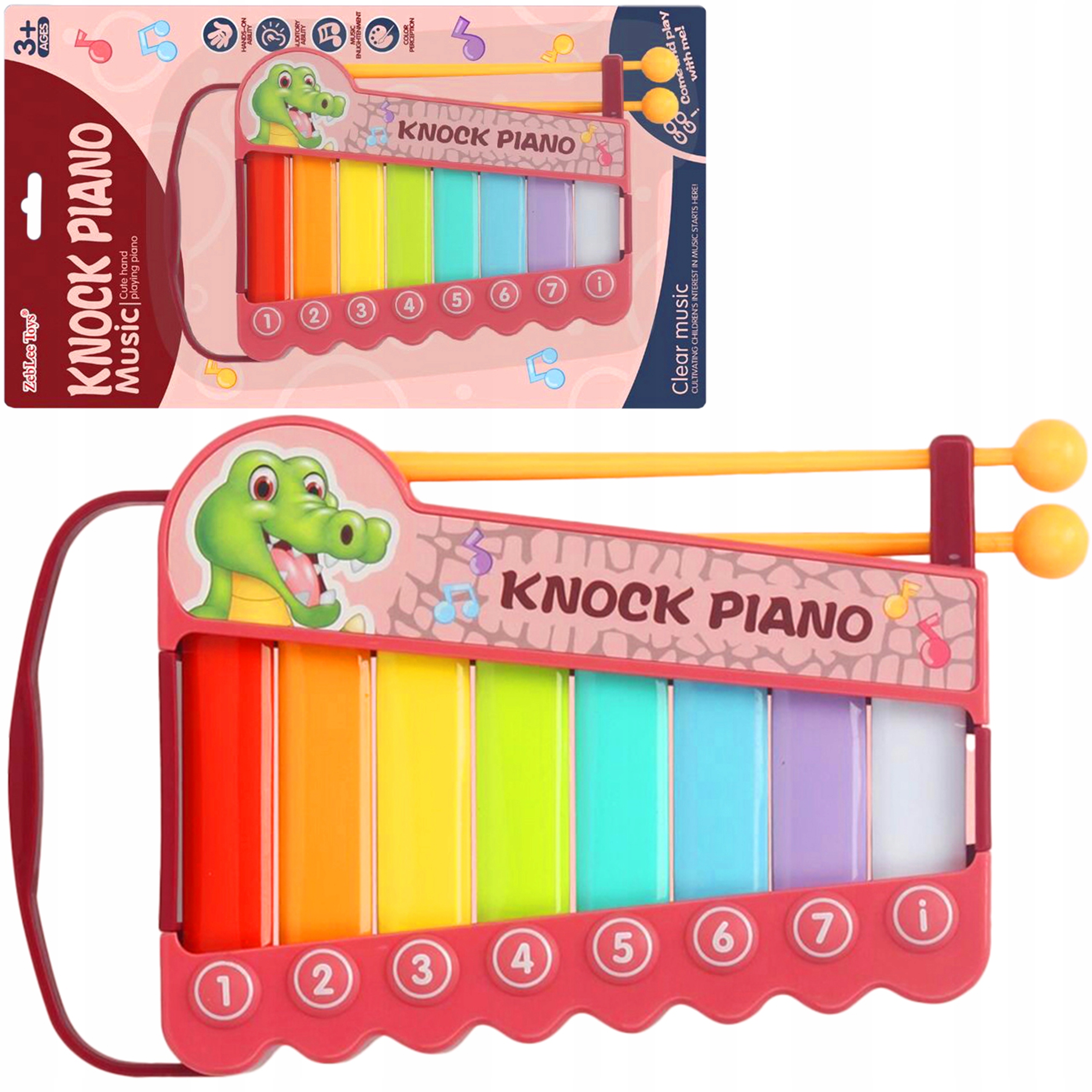 CYMBAŁKI DZWONKI 8 TONOWE EDUKACYJNE KOLOROWE INSTRUMENT DLA DZIECI