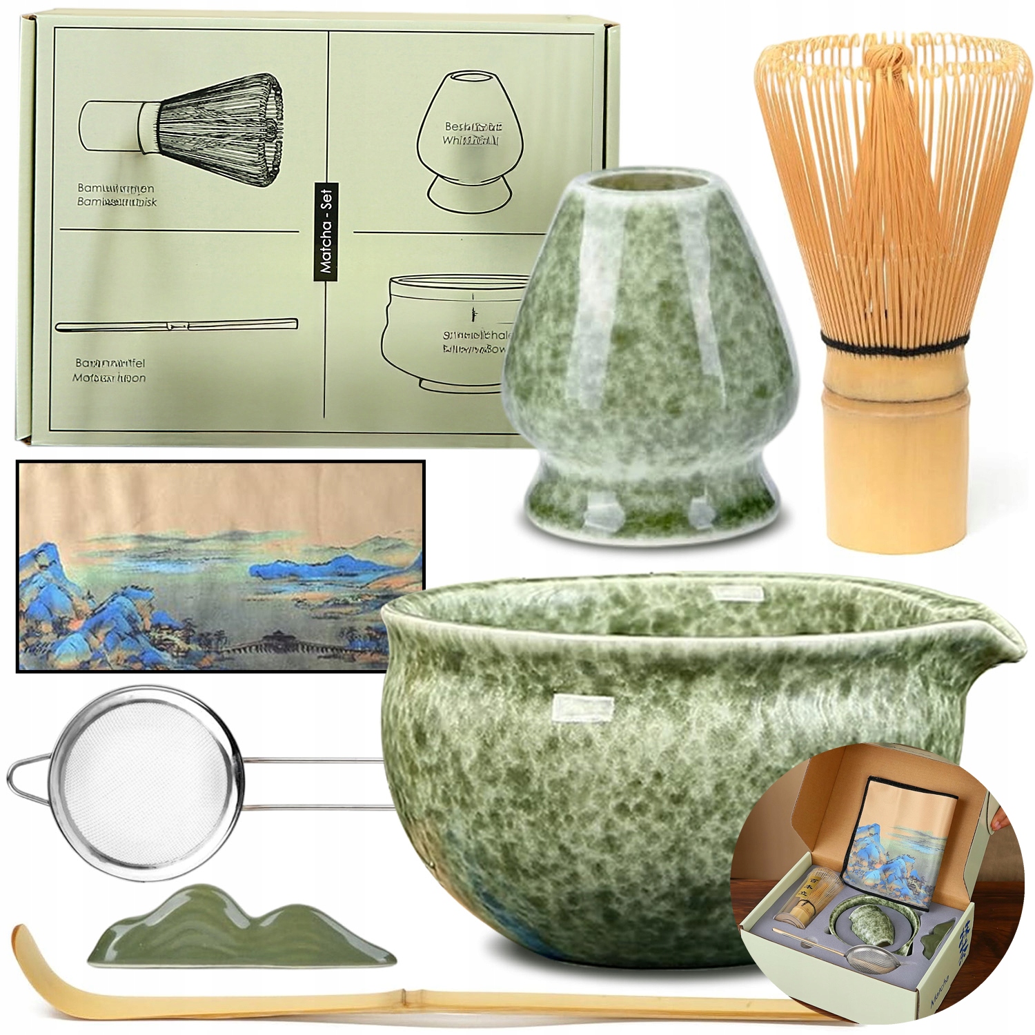 Levně Sada Metliček Na Čaj Matcha Elegantní Vysoká Kvalita 7 Ks