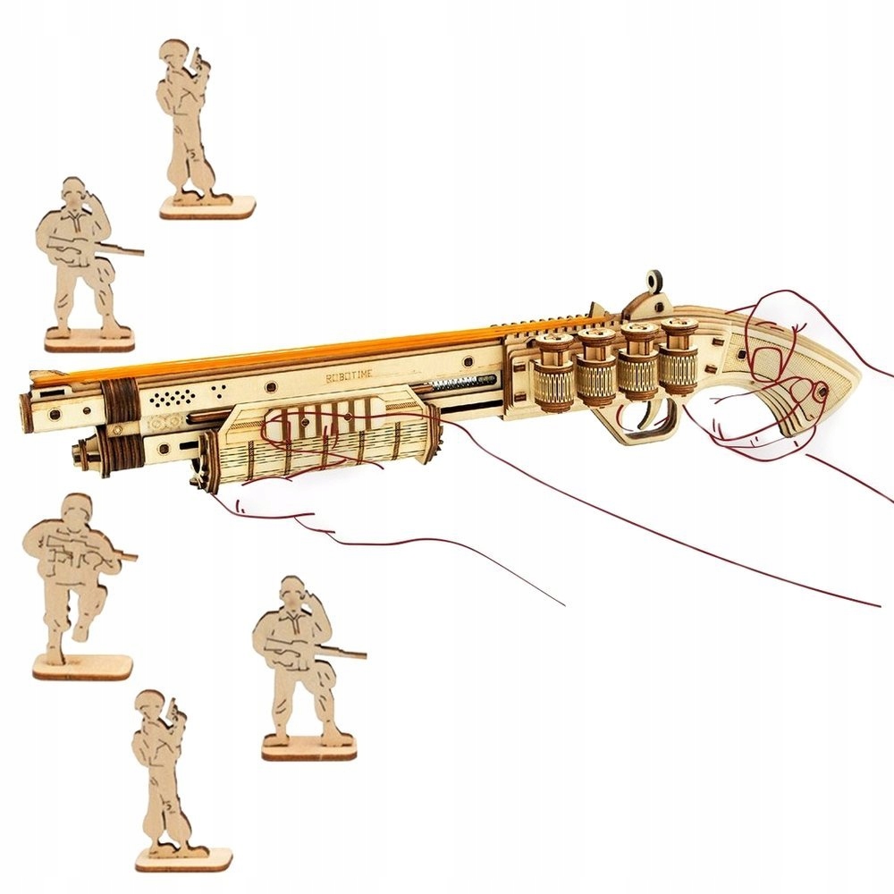 PISTOLET SHOTGUN ROBOTIME PUZLE 3D DREWNO KREATYWN Marka Robotime