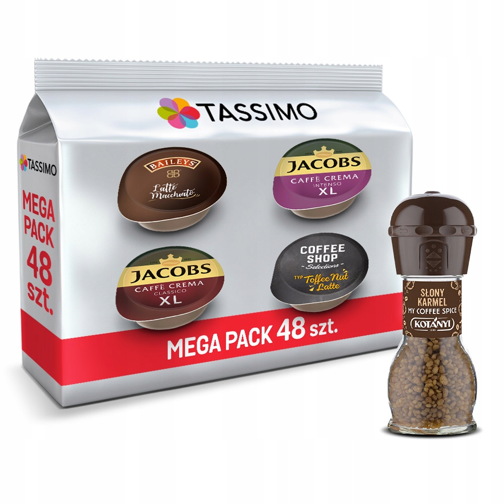 Kapsułki Tassimo mix kaw latte i czarnych [48 kaw] posypka słony karmel