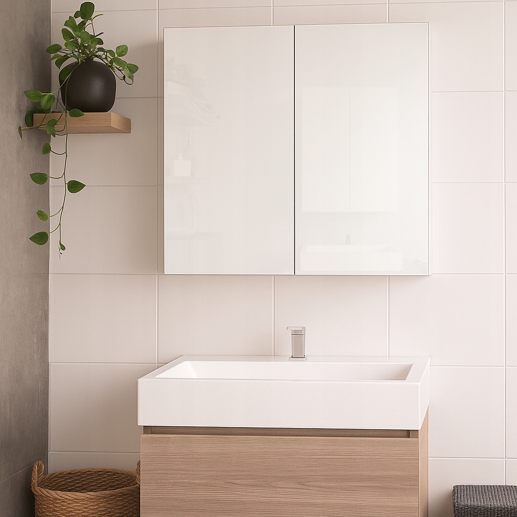 Szafka łazienkowa biała połysk