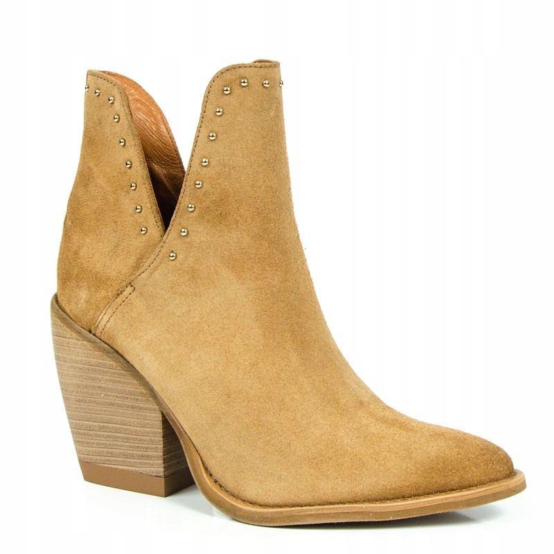 CARINII B7036 BOTKI KOZAKI SKÓRA ZAMSZ RUDE 37