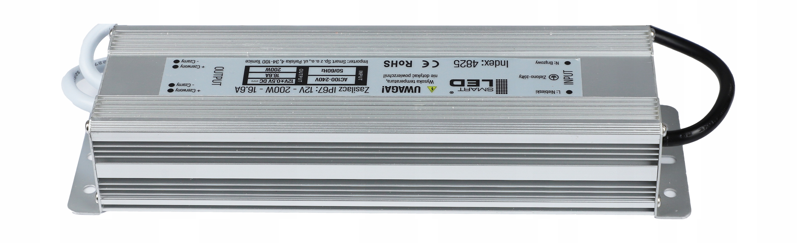 Zasilacz WODOODPORNY do taśm LED 12V 200W IP67 Model 4825