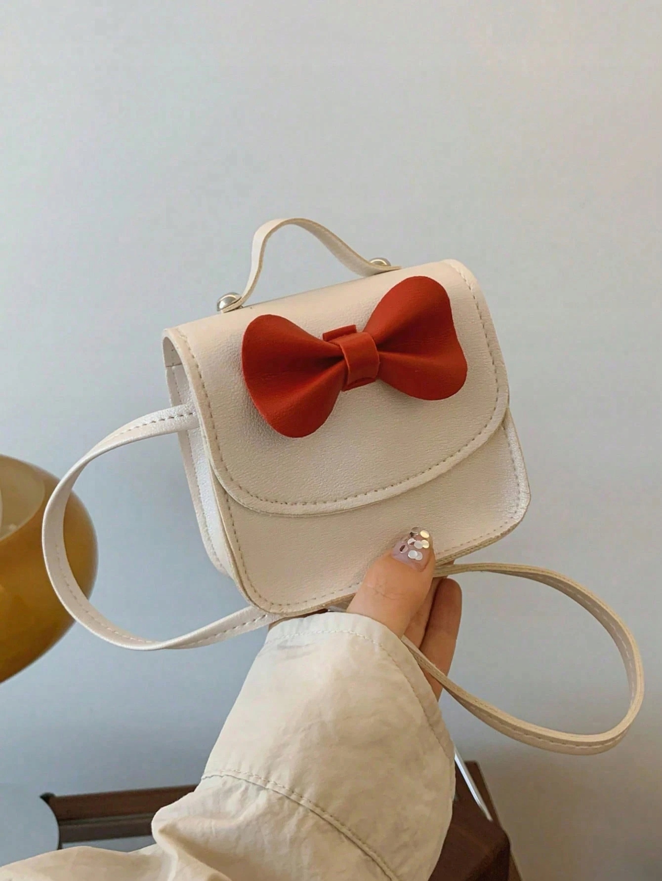 SHEIN ECRU MAŁA TOREBKA KOKARDA
