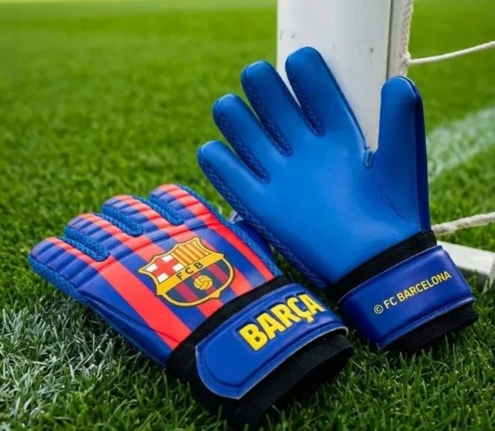 Rękawice dla chłopca piłkarskie Bramkarskie Fc Barcelona Junior Rozmiar 4