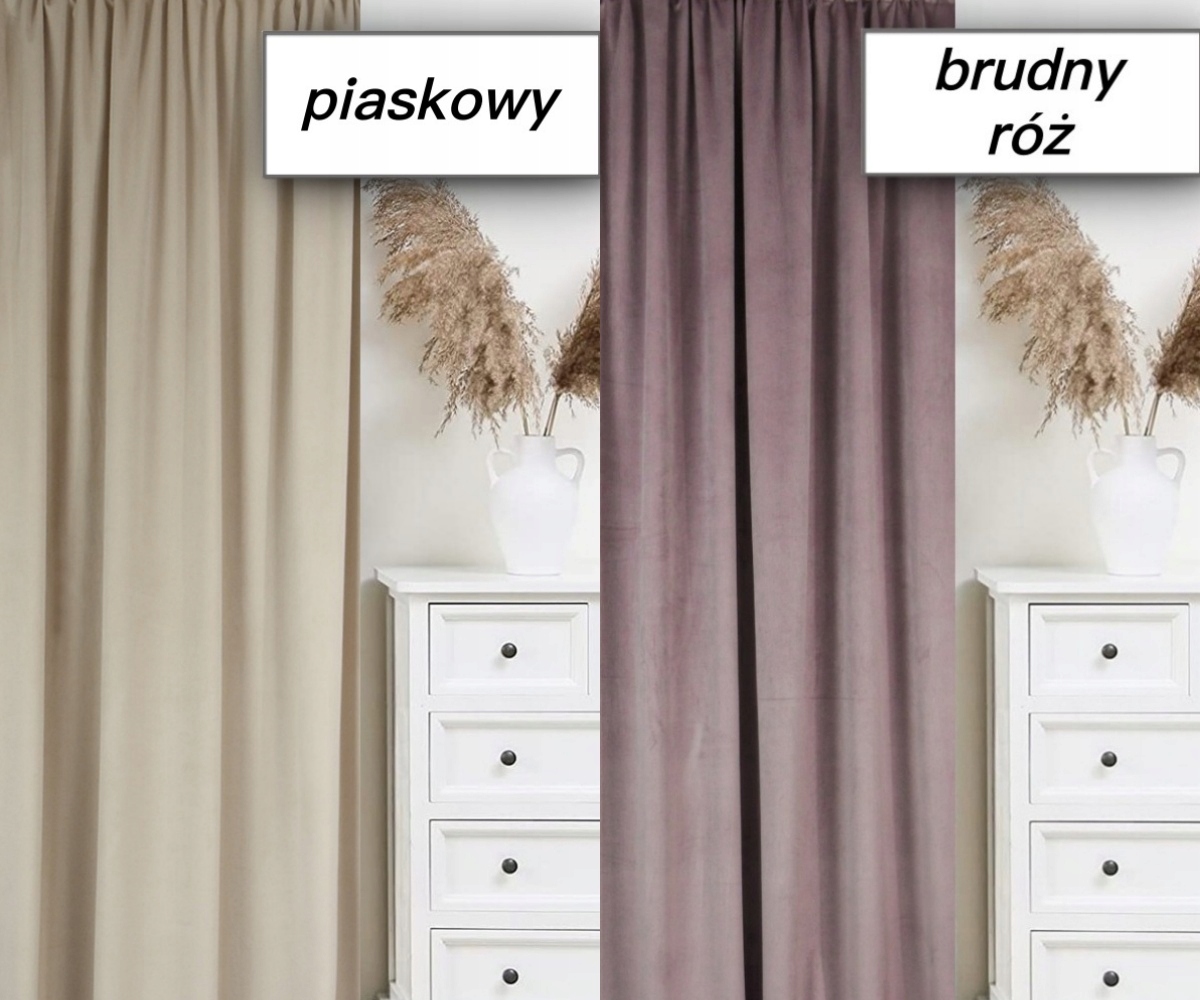 GOTOWA ZASŁONA WELUROWA 140X250 WELUR MODNE ZASŁONY VELVET Szerokość produktu 140 cm