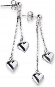 Stříbrné náušnice 925 srdíčka na řetízku 3,30 g Výjimečný vzor jako dárek