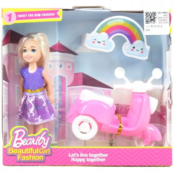 

Lalka 12CM Laleczka Dziewczynka Zestaw Ze Skuterem