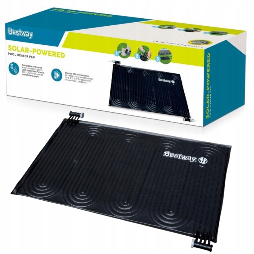 SOLARNY PANEL PODGRZEWAJĄCY WODĘ DO BASENU PODGRZEWACZ DO WODY 110X171CM