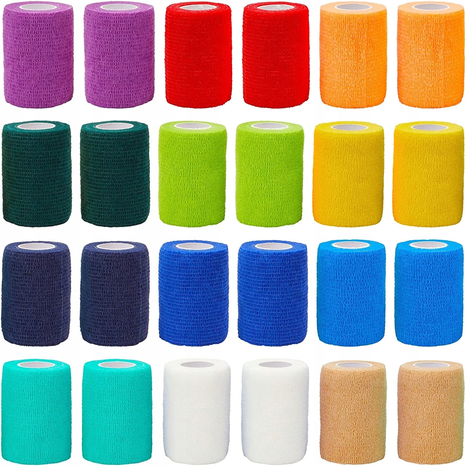 24 Szt Bandaż Elastyczny Samoprzylepny 7.5cmx4.5M Uniwersalny