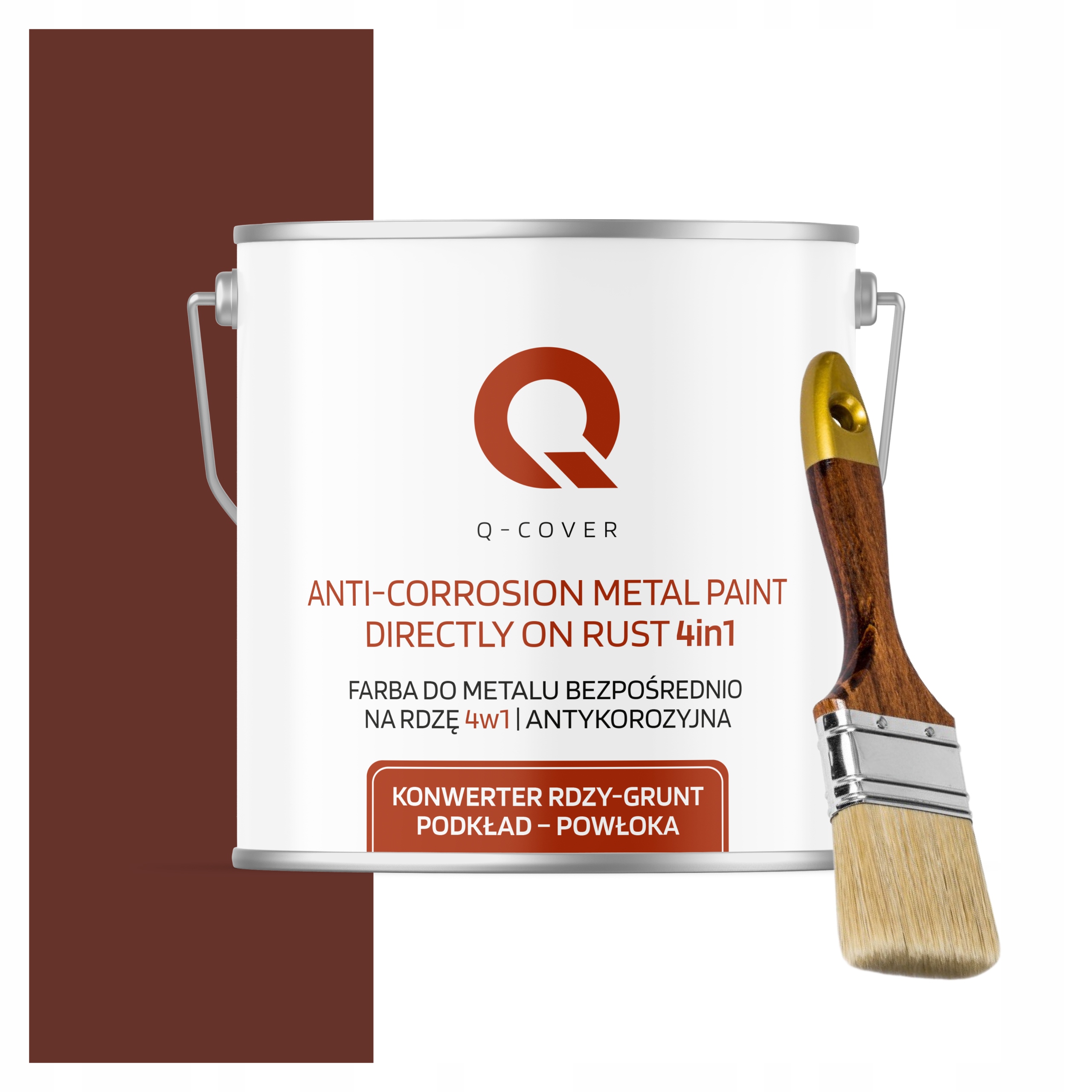Barva na kov Antikorozní 5L Polomatná Barva Hnědo-červená štětec