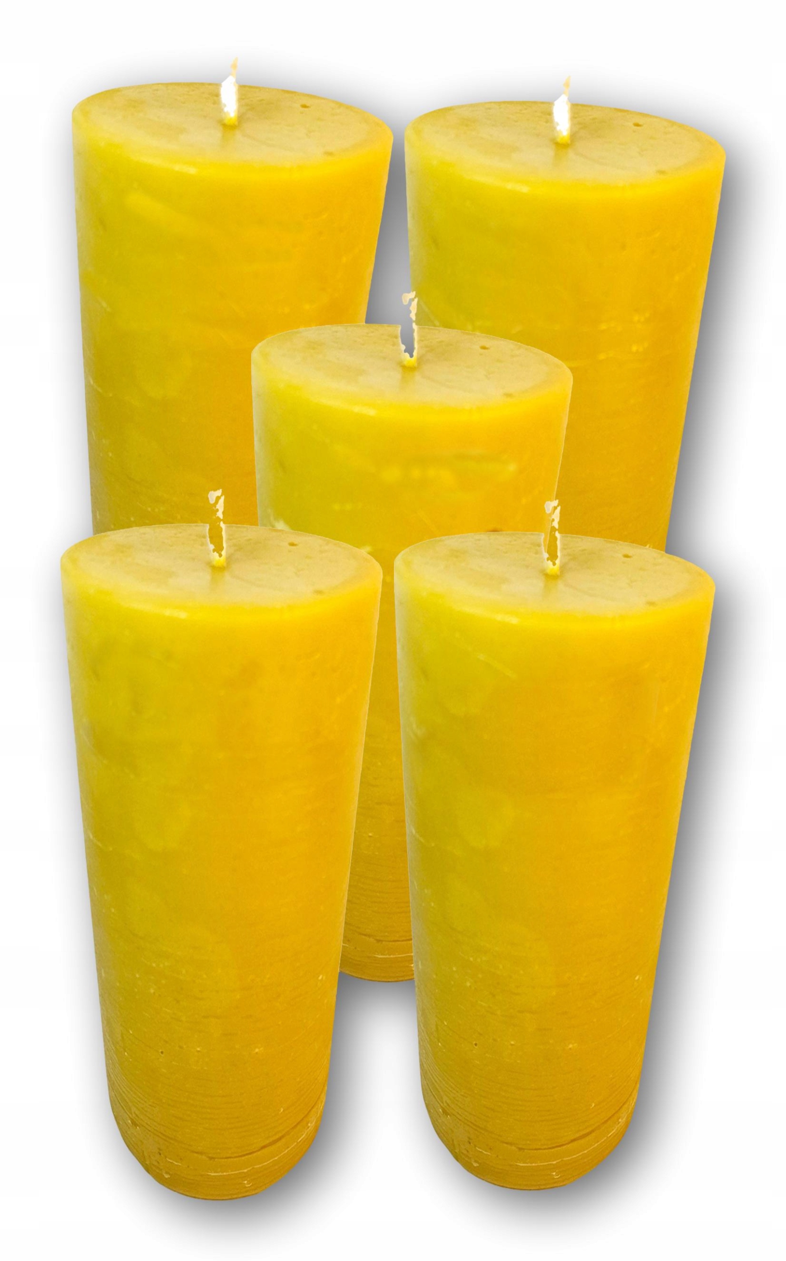 5X Dekorativní Svíčka z přírodního včelího vosku Válec 16 cm/9 900 g