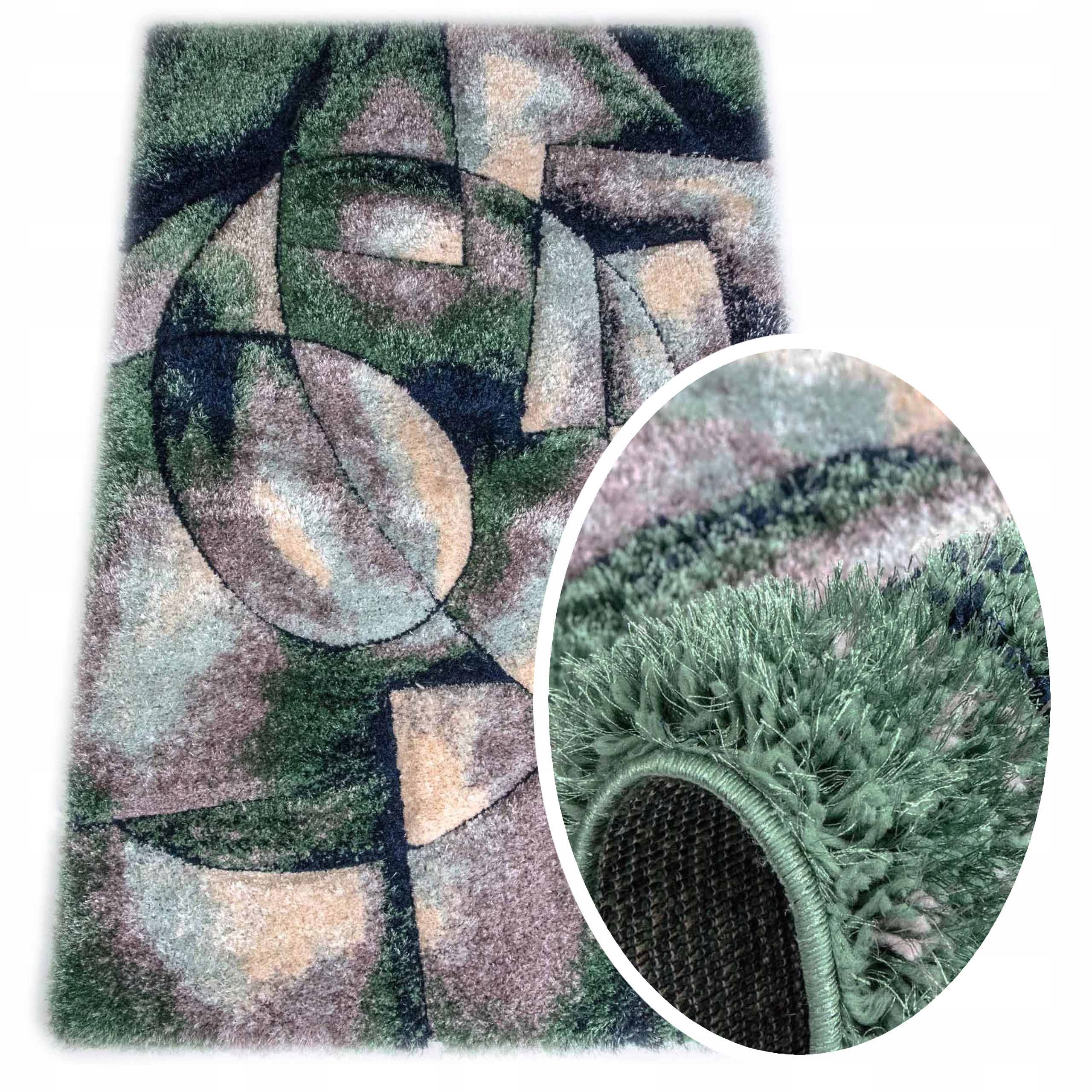 

Miękki Dywan Shaggy Zielony Futerko 120x180
