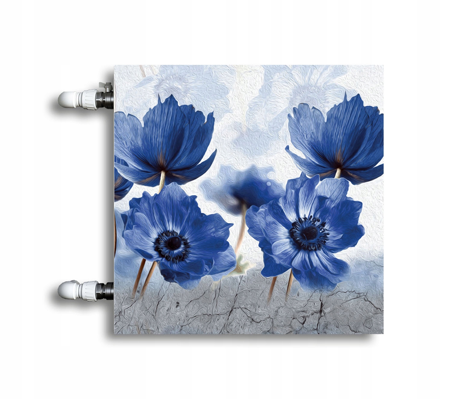 

Magnes na kaloryfer 60x60 niebieskie kwiaty