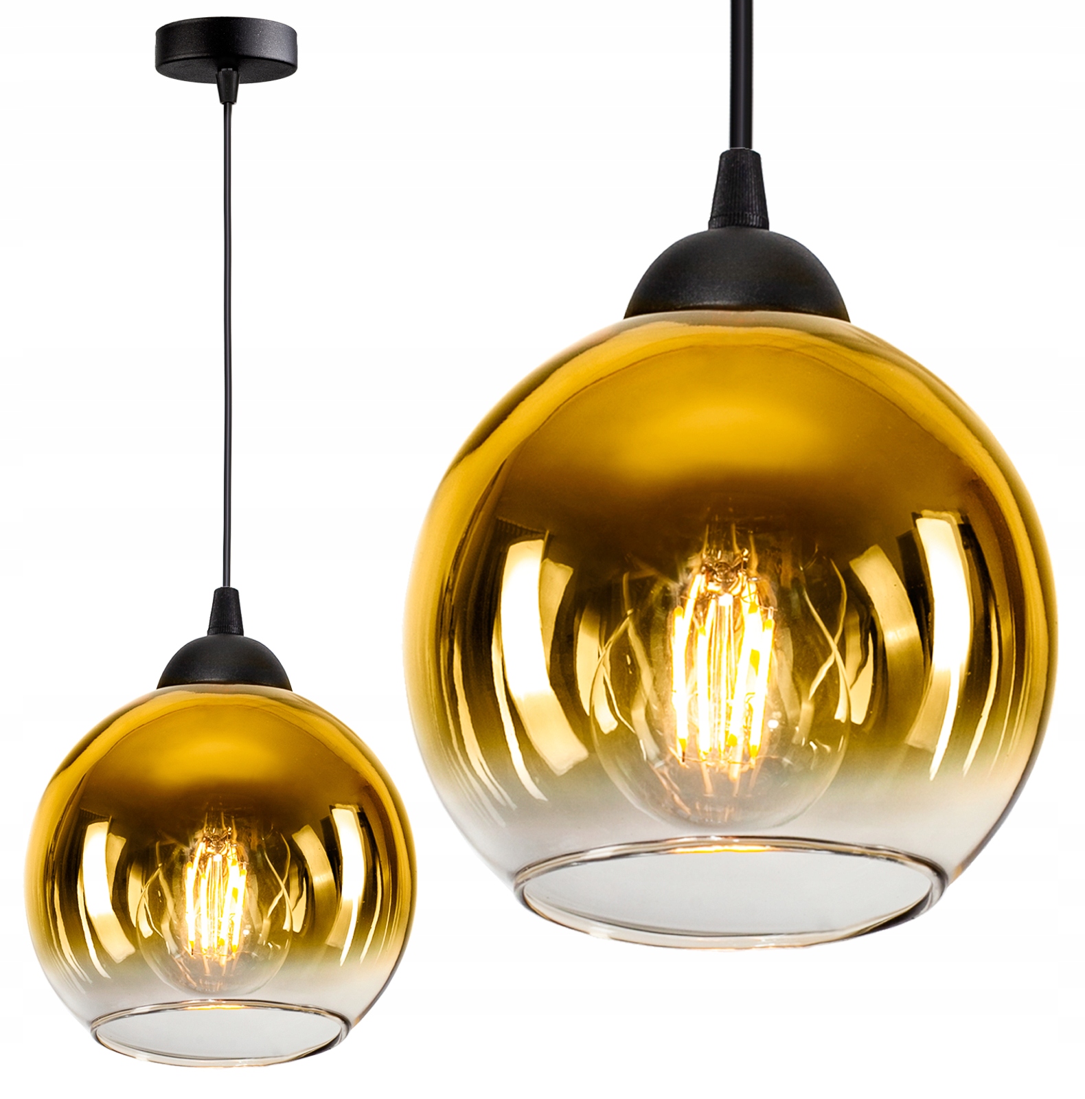 

Szklana Lampa Wisząca Sufitowa Żyrandol Kule Led