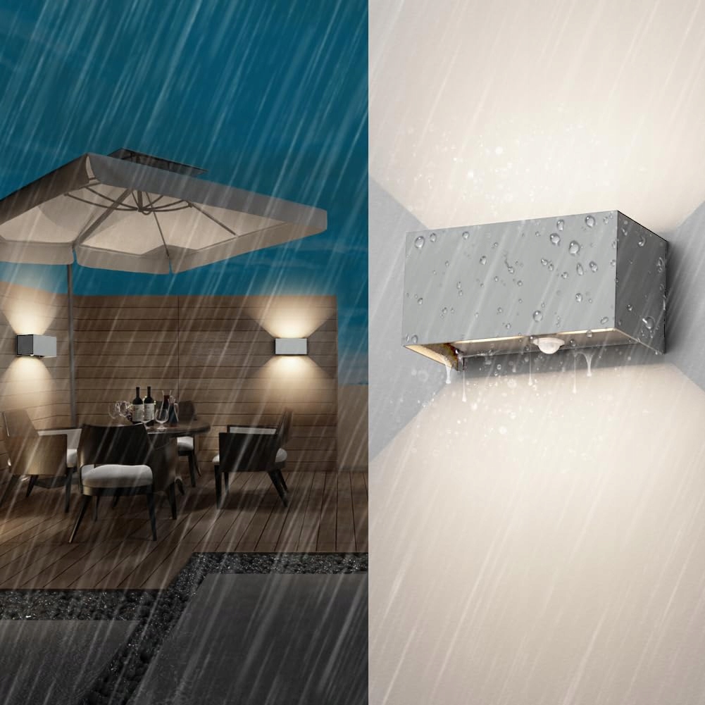 KLIGHTEN Lampa Zewnętrzna 24W z Czujnikiem Ruchu IP65 3000K Szara — miniatura 5