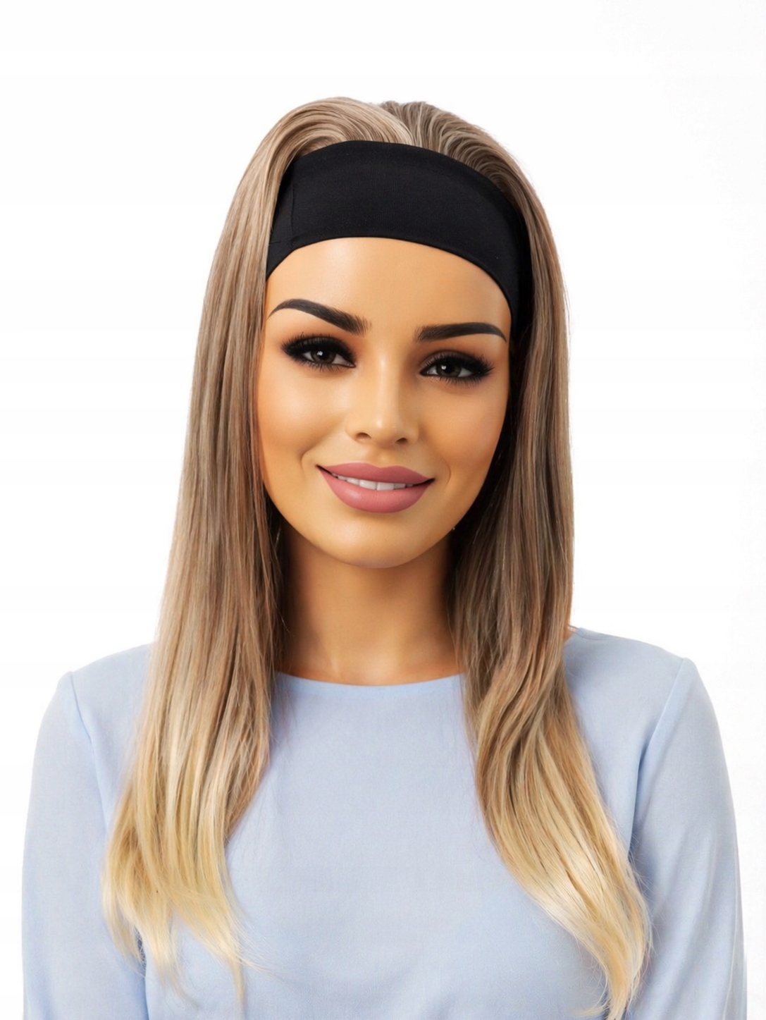 Paruka dlouhá blond mix ombre s čelenkou Nexaja salon paruk Krakov -45 cm
