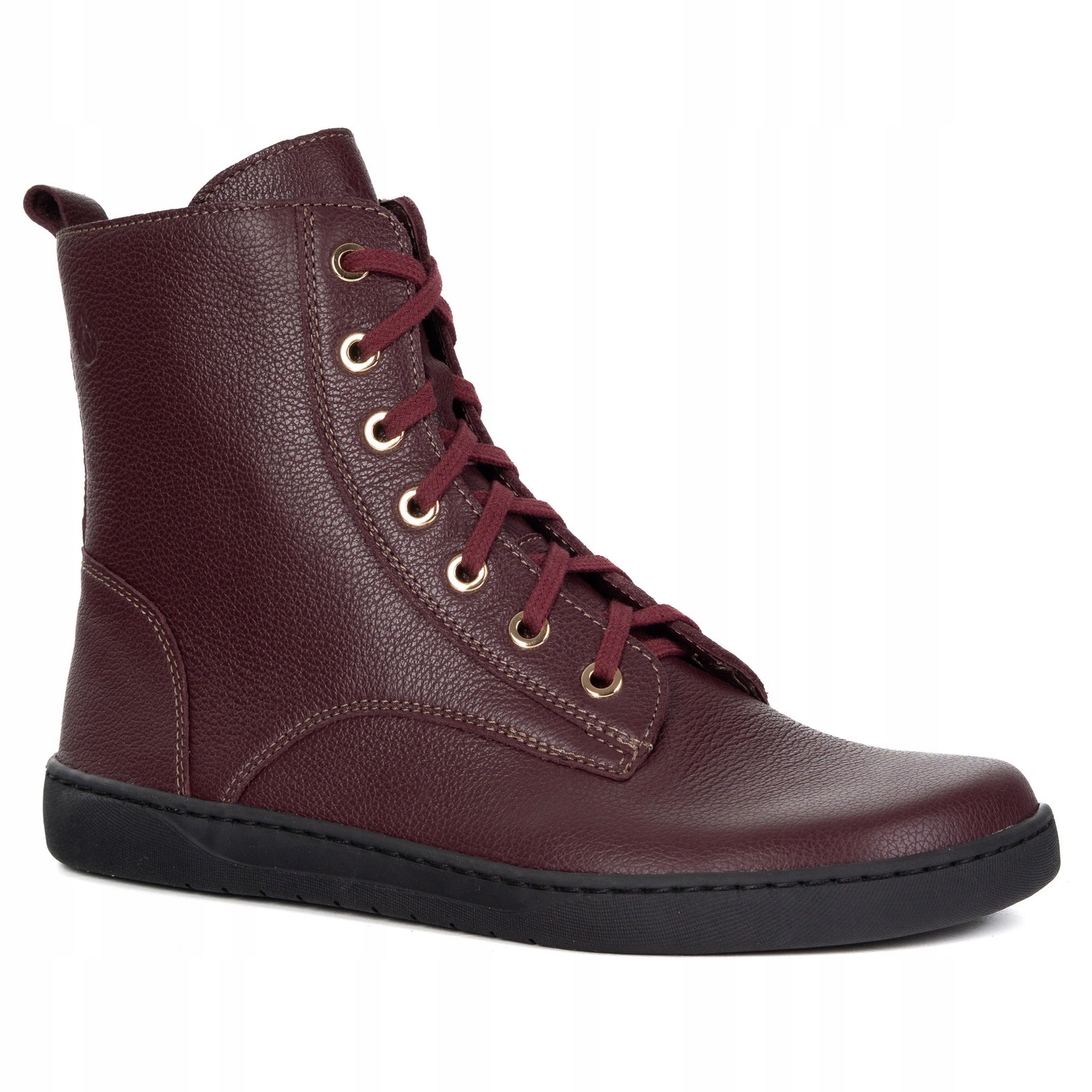 Dámské barefootové zimní kožené boty Olivier Liv 1303 vínově zateplené 36