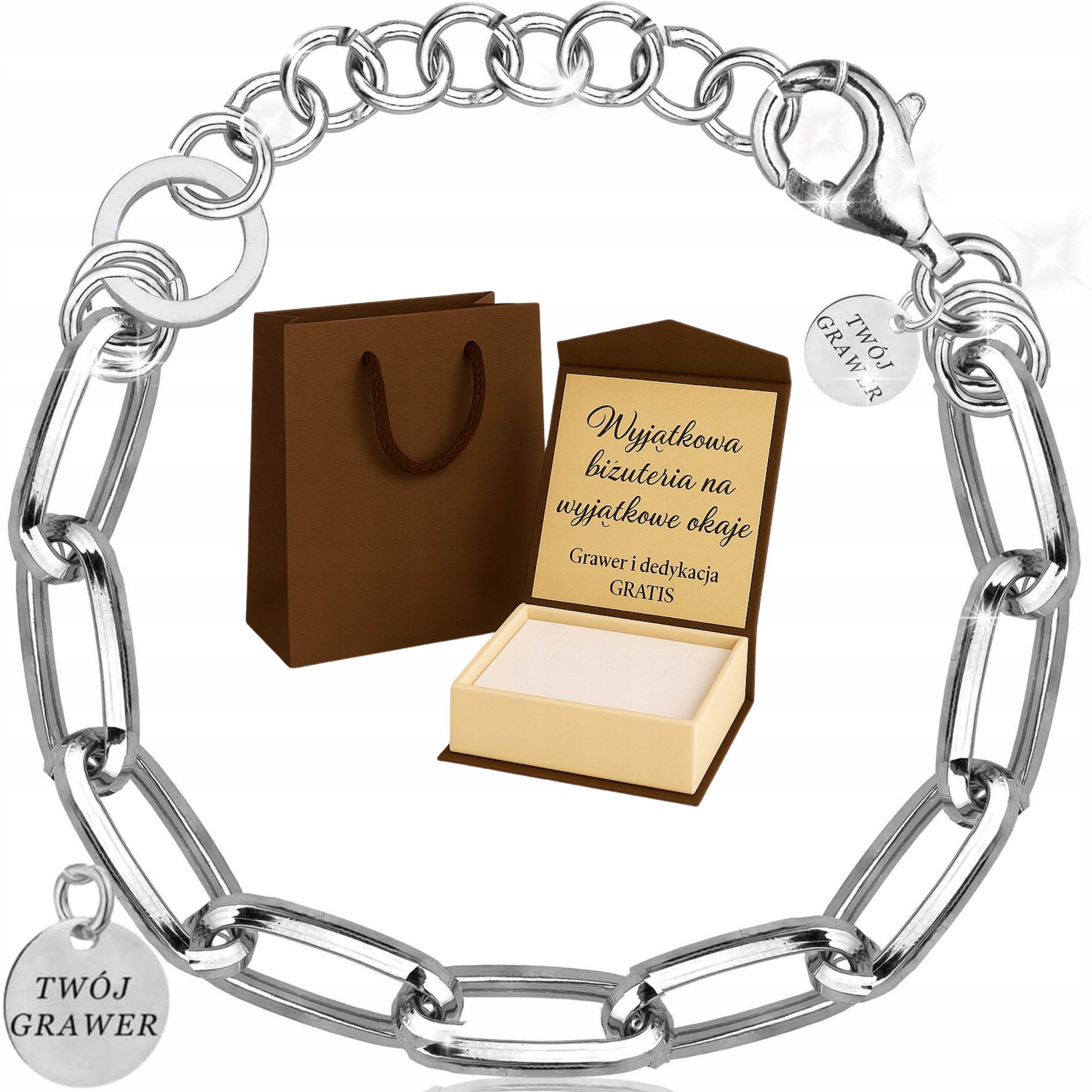 Stříbrný Pánský Náramek Dámský Ankr 925 Gravírování Masivní, Hrubý, Rhodiovaný