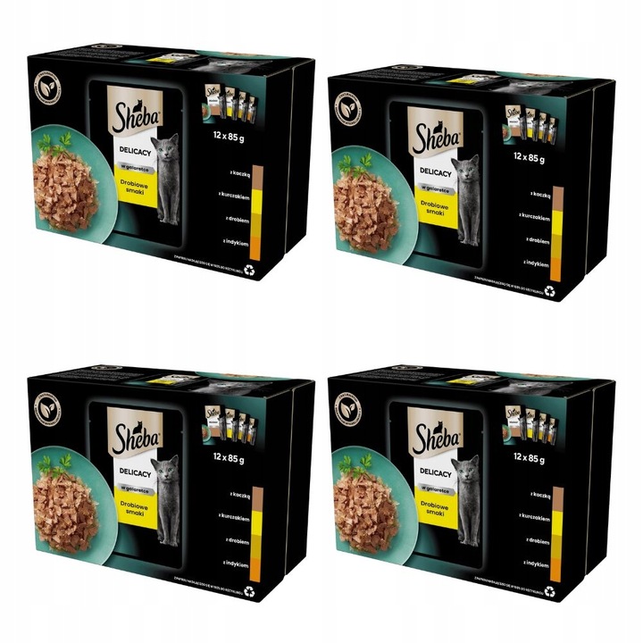 Sheba Mokra karma dla kota Drobiowe smaki w galaretce 48x85g