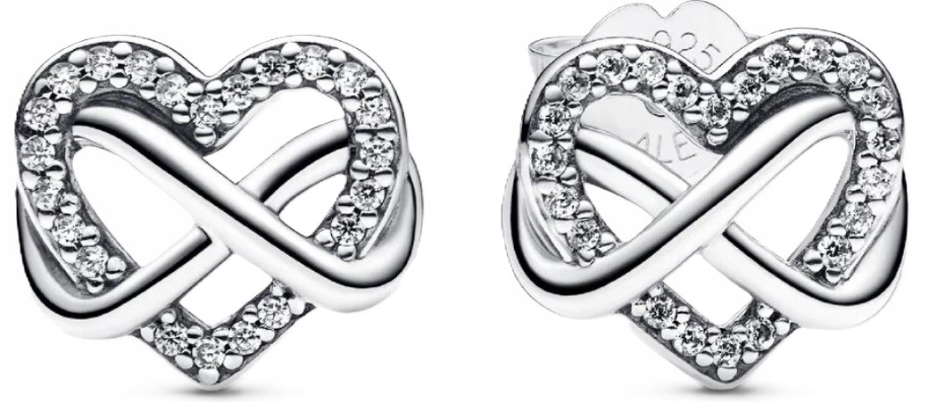 Náušnice Pandora Tyčinky Lesklé Srdce Se Symbolem Nekonečna 292667C01