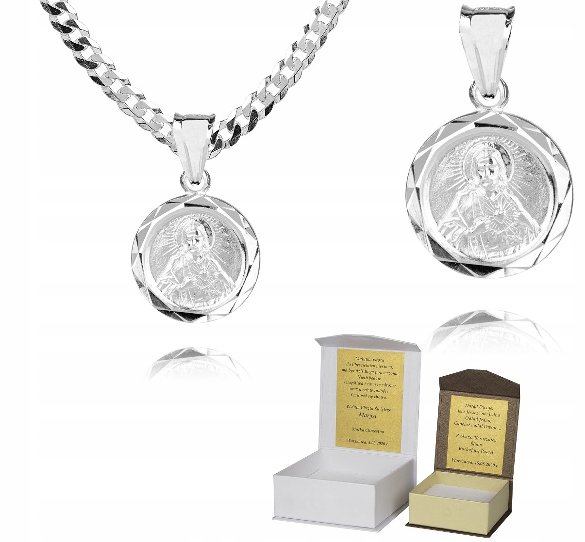 925 Stříbrný řetízek medailonek Dedikace 50 cm P2M41