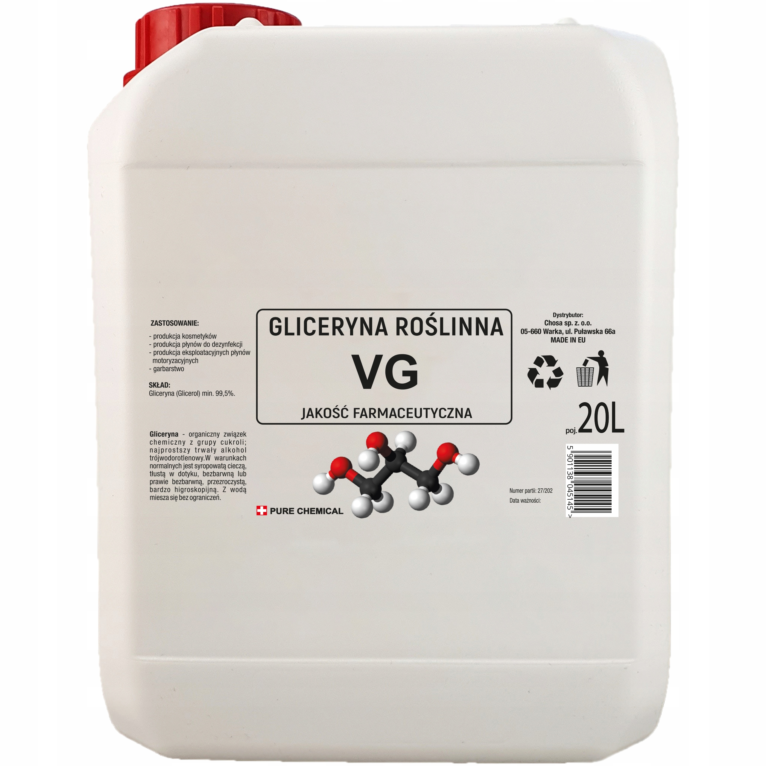 

Gliceryna Farmaceutyczna (vg) 20L ~25kg