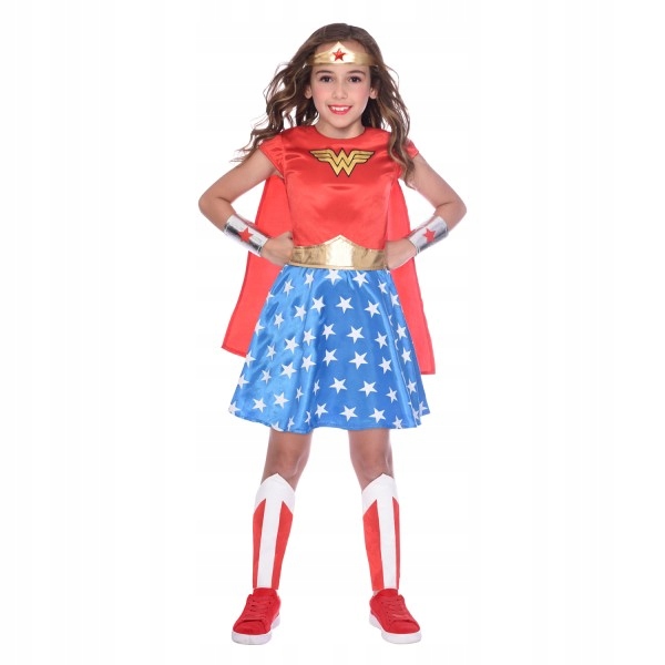 Kostium dziecięcy Wonder Woman na licencji DC Comics 6-8 lat 116-128 cm