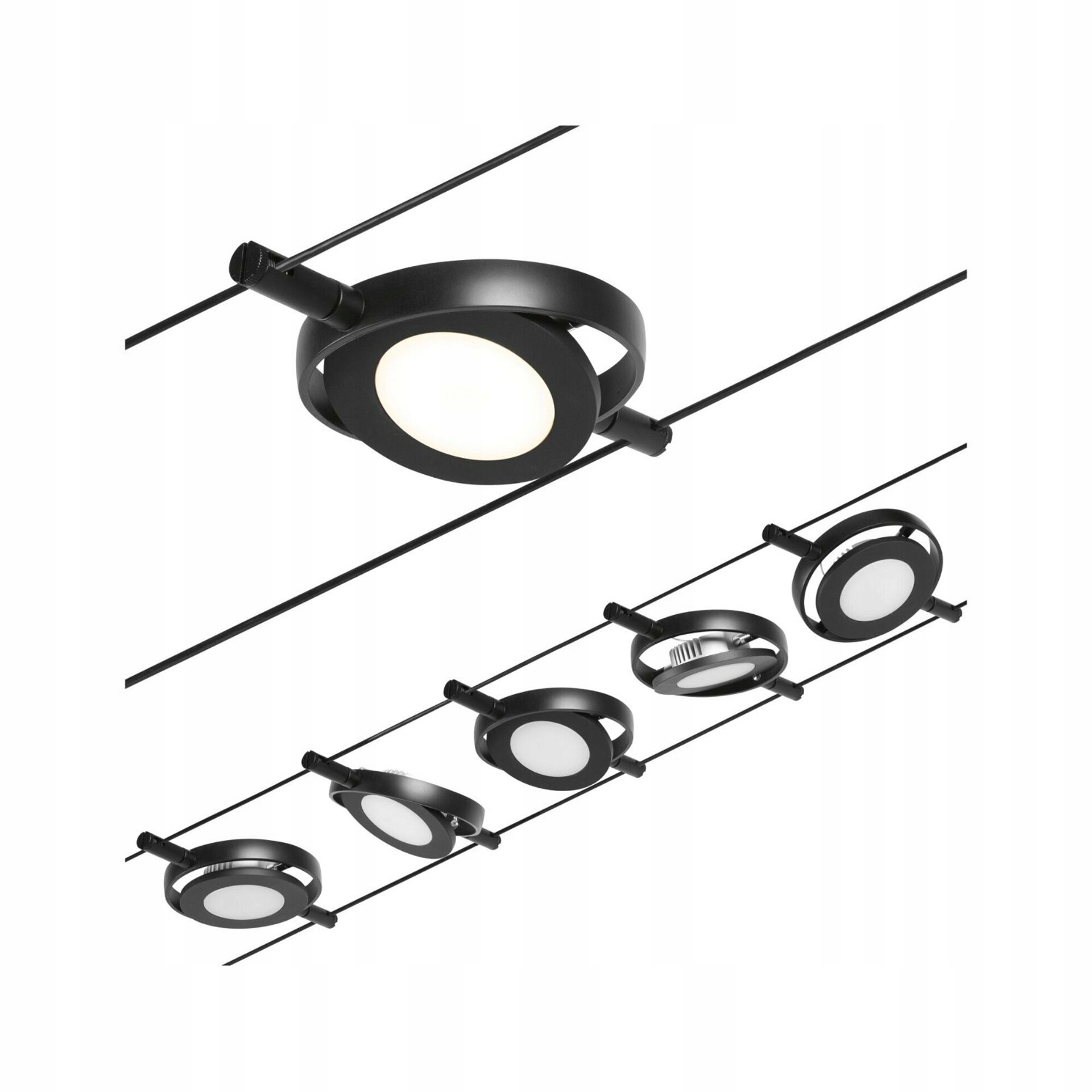 Paulmann Led lankový systém RoaMac 5x4, 5W 3000K čierna mat/chróm základné sa