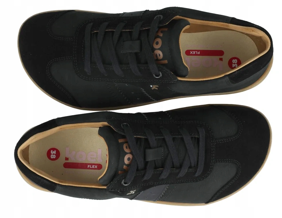 Koel Ila Nubuk černé dámské barefoot kožené tenisky zero drop R43