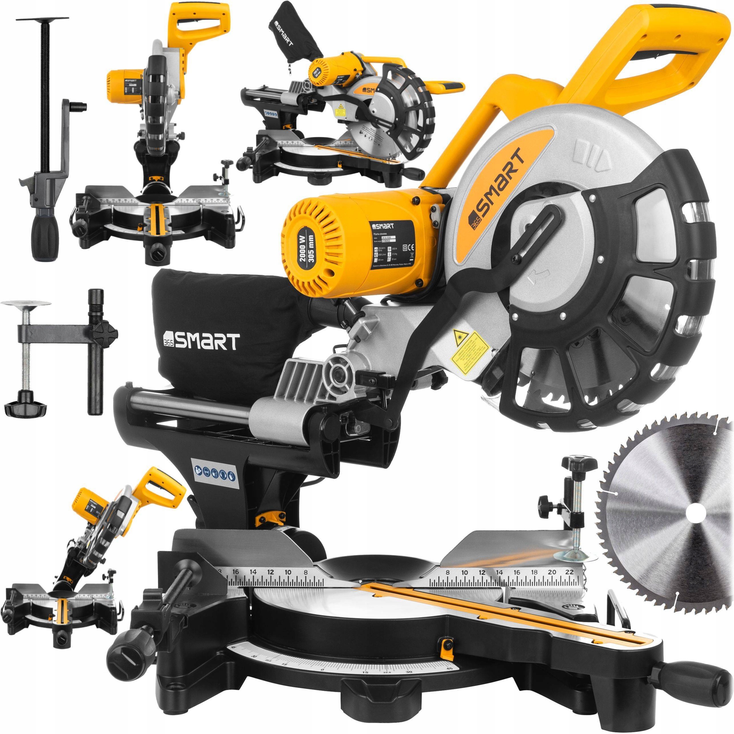 PILARKA PIŁA UKOSOWA UKOŚNICA SMART365 Z POSUWEM I LASEREM 2000W 305 mm