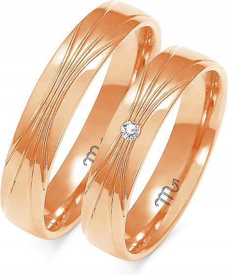 Zlatý snubní prsten 585 s diamantem, velikost 26 27 28, originální dámský