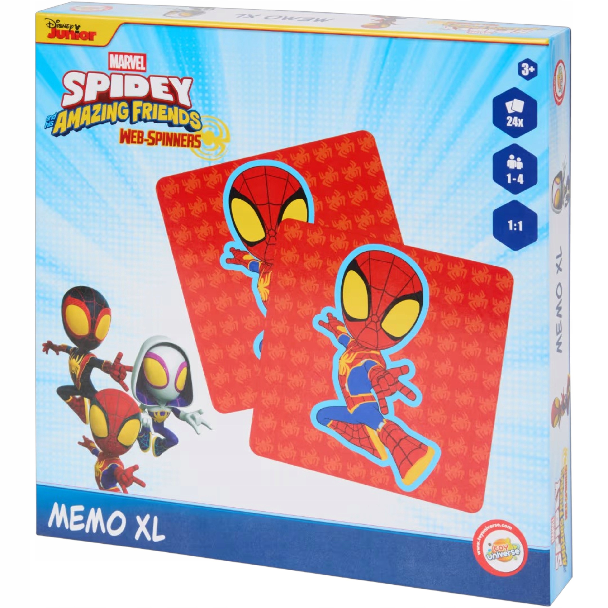 Gra Memo XL Spidey Kumple 24 Karty Kolorowe Ilustracje 3+