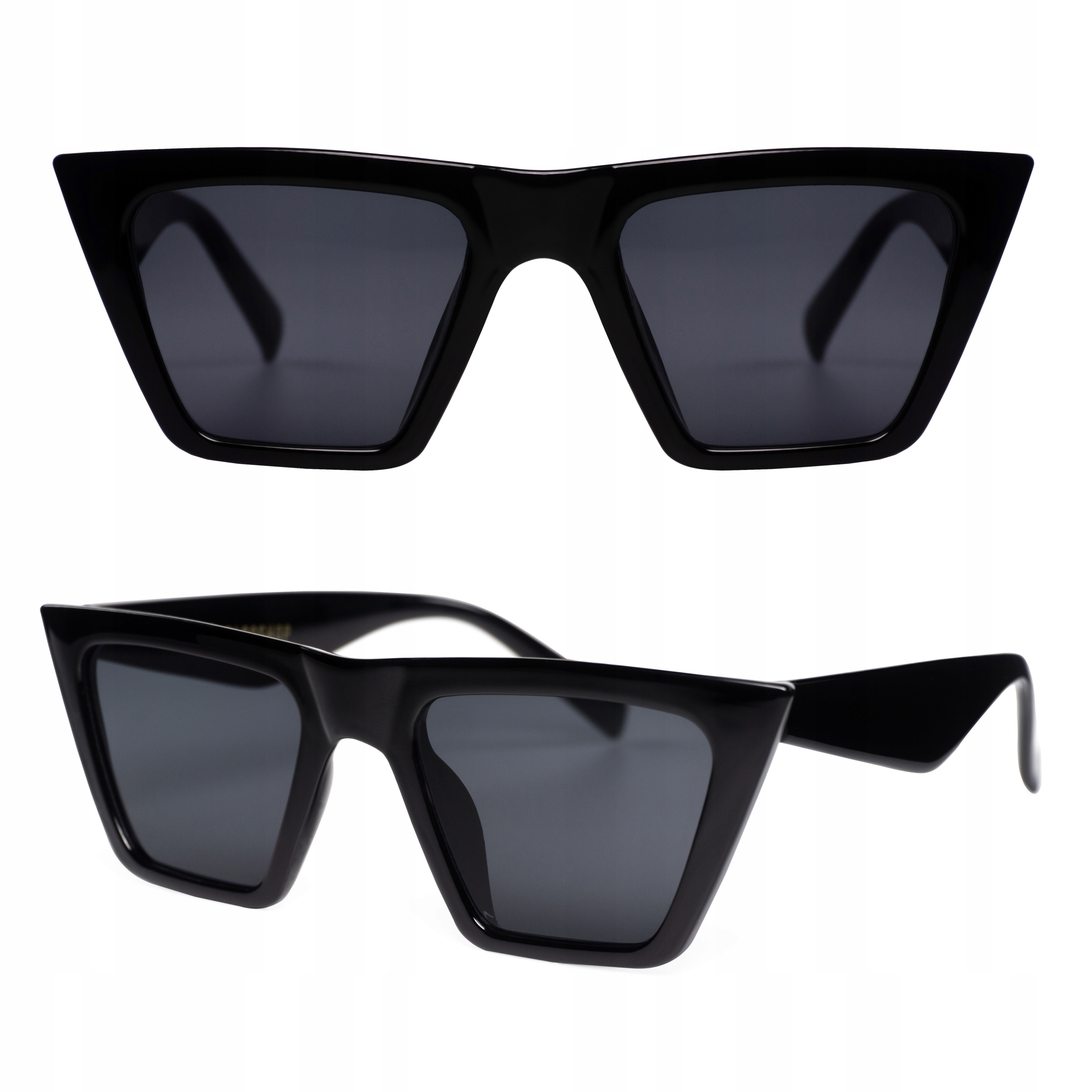 

Okulary Kocie Kobiece Czarne Ostre Glam Hailey