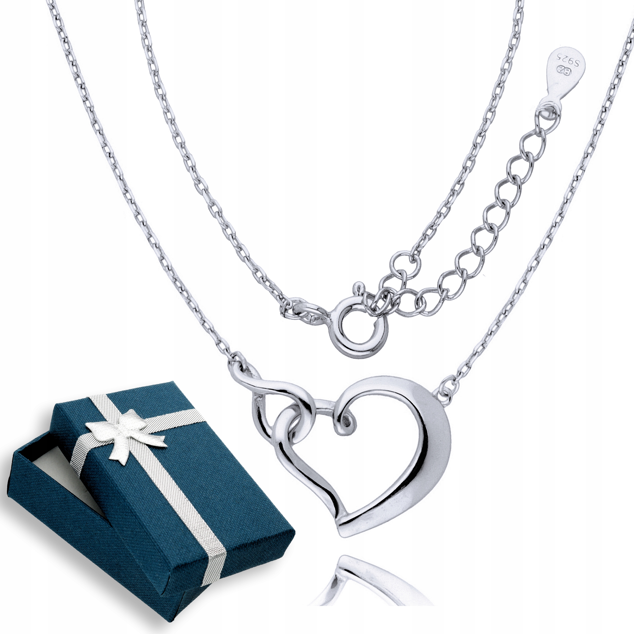 

Srebrny Łańcuszek 925 Nieskończoność Serce