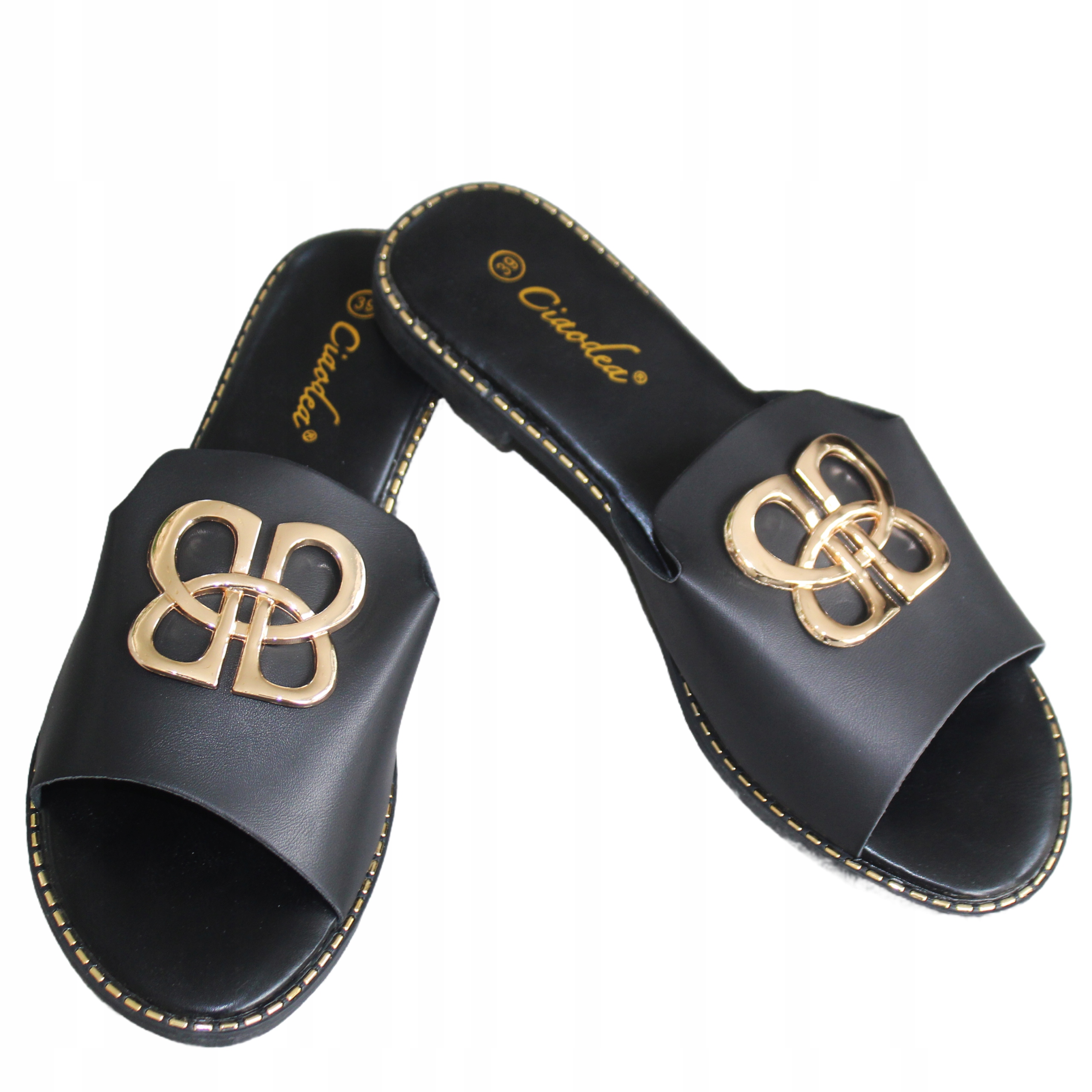 Dámské nazouváky klasické černé ploché velikost 36 23.5 cm