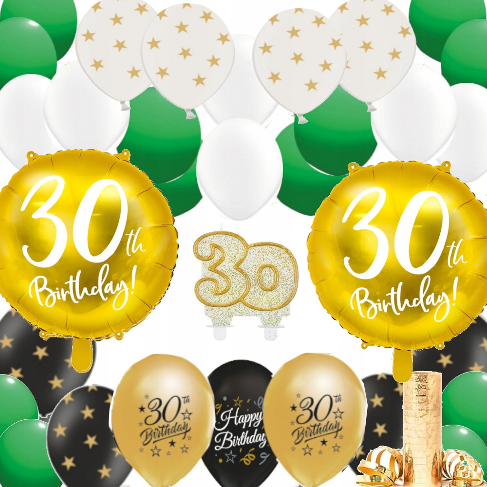 Balony na 30 Urodziny Zestaw 30 lat zestaw balonów na 30stkę