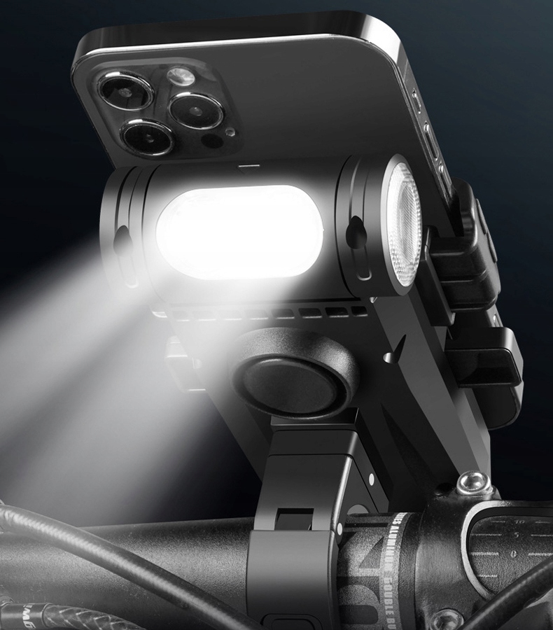 UCHWYT ROWEROWY NA TELEFON ROWER 6w1 LAMPKA KLAKSON PRZEDNIA TYŁ POWERBANK Stan opakowania oryginalne