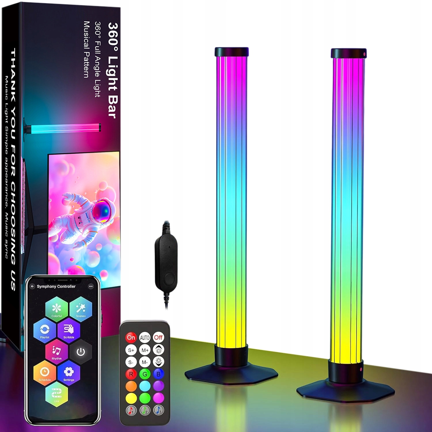 Led Lampa Rgb 360° Náladové Osvětlení Usb Ovládané Hudbou A Mikrofonem