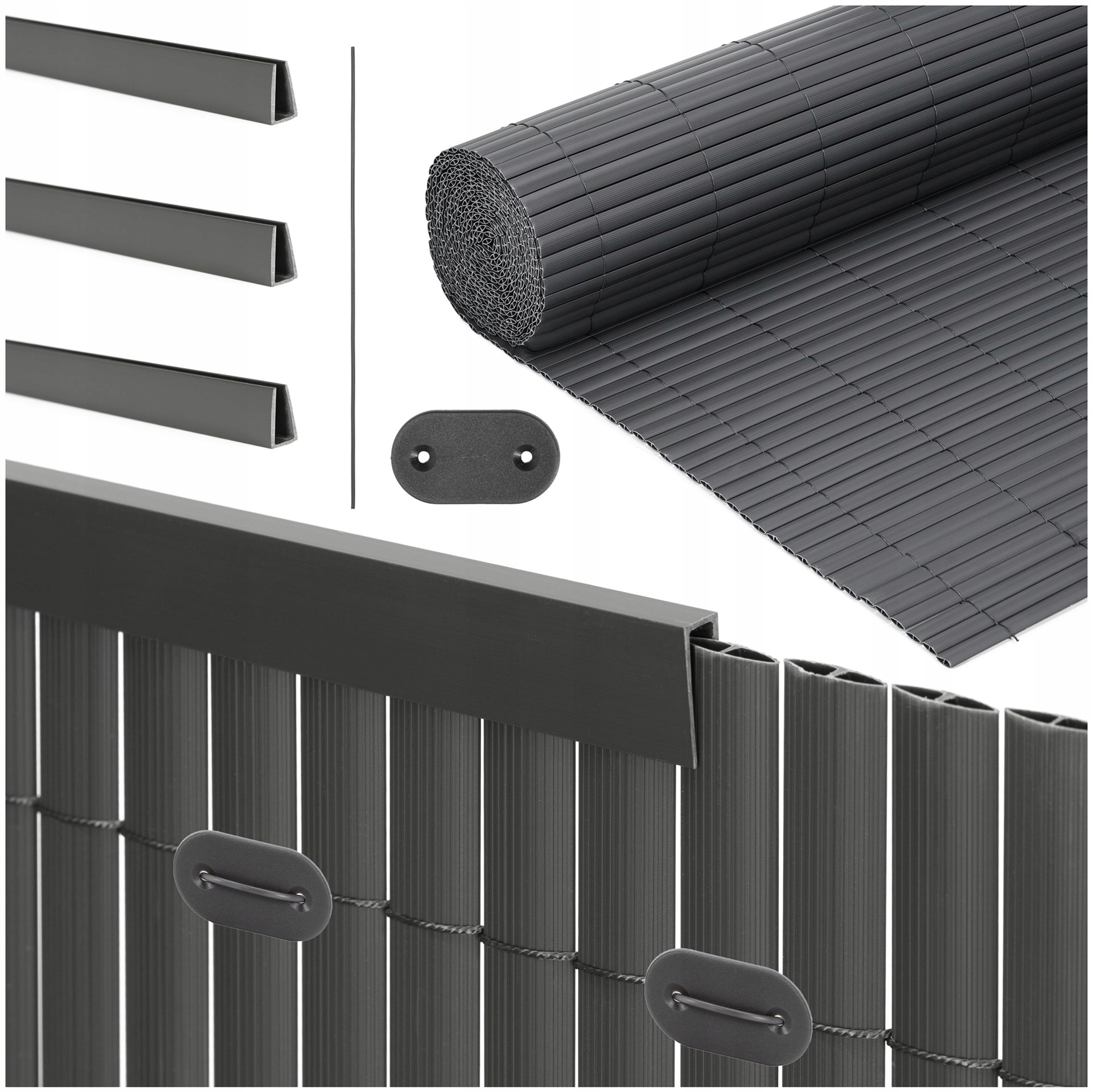 Pvc Podložka Na Balkon Oplocení Maskovací 100x300 cm Upevnění Profil