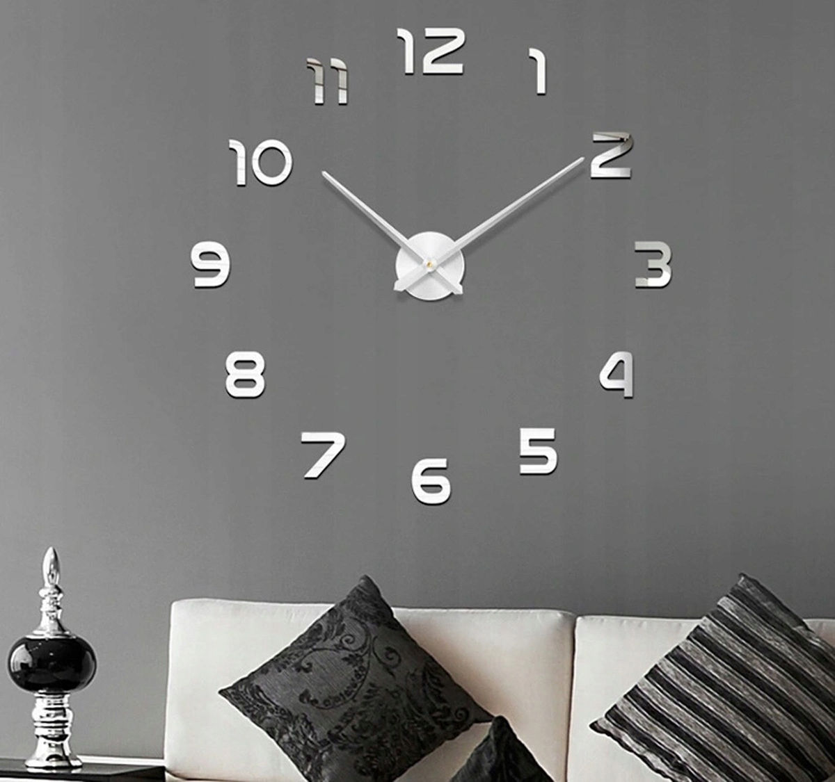 DUŻY ZEGAR ŚCIENNY DIY 3D EFEKT LUSTRA NAKLEJANY Typ ścienny