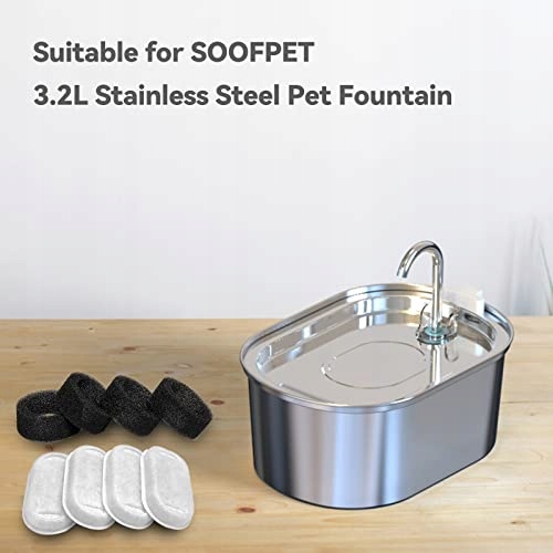 SOOFPET Filtry Do Fontanny Dla Kota 8 Sztuk 4 Filtry 4 Filtry Piankowe — miniatura 6