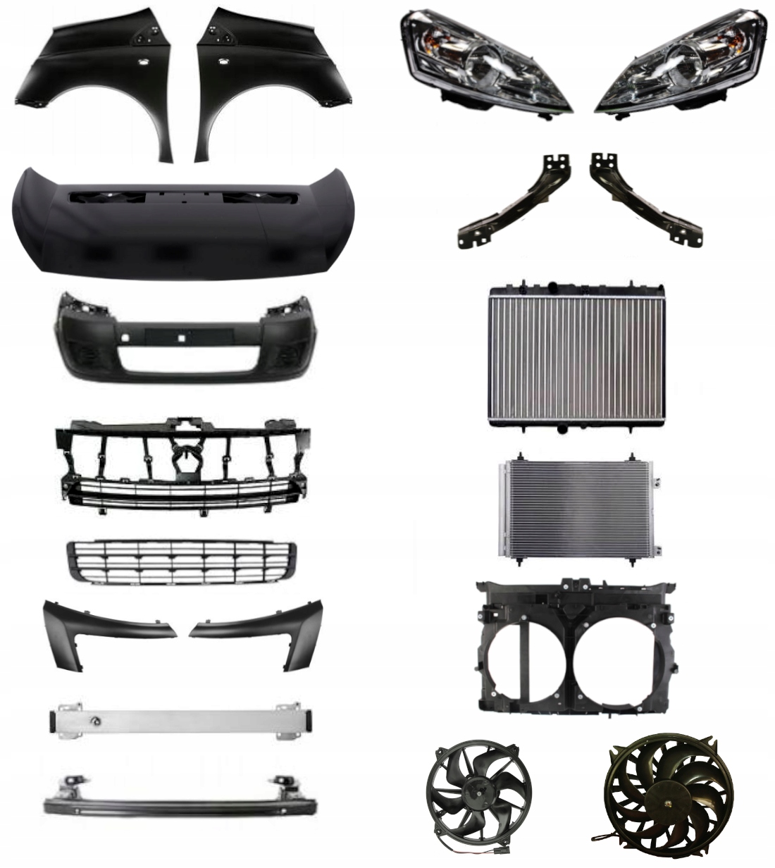 Citroen Jumpy 07-16 Zderzak Pas Maska Błotnik ZESTAW CZĘŚCI