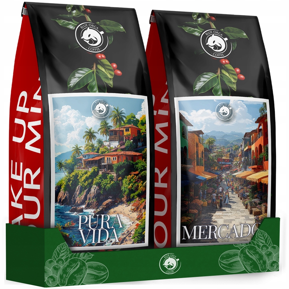 Káva zrnková 1kg x2- Pura Vida Mercado – 100% Čerstvě Pražená Arabica